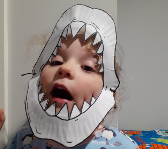 cardboard shark jaw mask